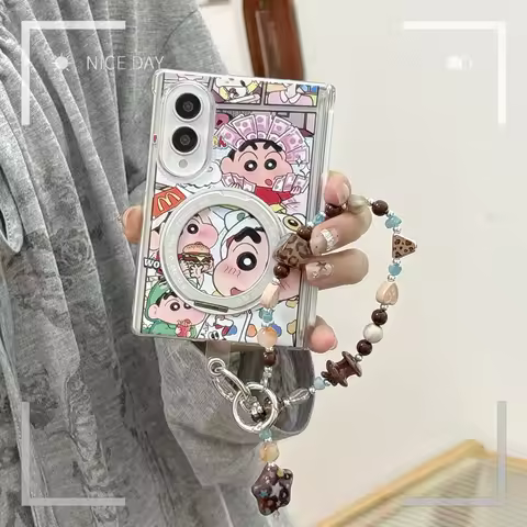 Kawaii Crayon Shin-chan Magnetic With Rotate Stand Phone case for Samsung Galaxy Z Fold 8 7 Fold 6 F