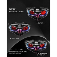 Y15 V2 LC V8 LAMPU DEPAN NARUTO SASUKE MATA SHARINGAN ATAUPUN RINNEGAN UNTUK YAMAHA Y15ZR Y15 V2 LC1