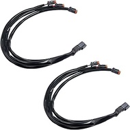 2Pcs 3 Way Splitter Wire 3 in 1 Deutsch DT DTP 1 Male to 3 Female Bulb Socket Waterproof Headlight C