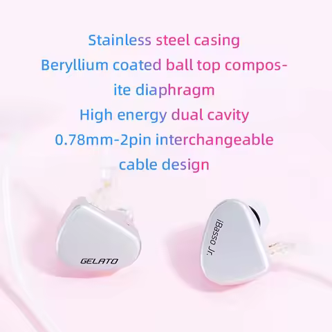 iBasso Jr. Gelato HiFi Wired Earphones In Ear Music Headphones High Quality Sport Headset Customized