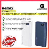 REMAX RPP-292 PD Powerbank Fast Charging Powerbank Type C Output PD 20W Powerbank 20000mAh  Original