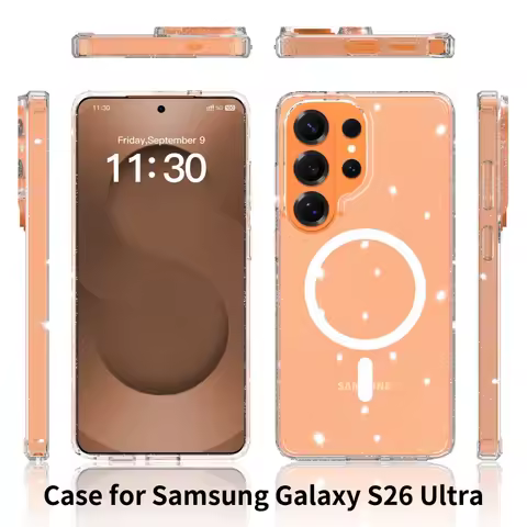 Fashion Glitter Transparent for Magsafe 2in1 Magnetic Case For Samsung Galaxy S25 S26 Ultra S26plus 