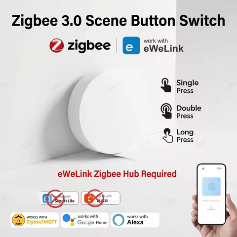 Zigbee Button Scene Switch Wireless Remote Smart Home Automation One Key Controller Compatible with 