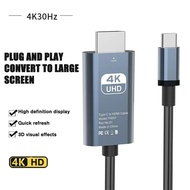 4K@30Hz Hdmi Projection Cable Usb Type C To Hdmi Cable 2M For Macbook Pro Air Lenovo Thinkpad Switch