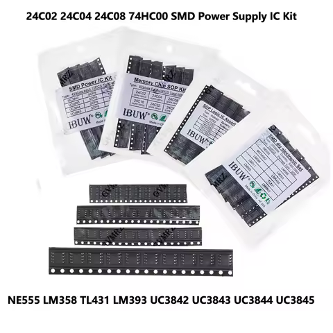 NE555 LM358 TL431 SOP-8 24C02 24C04 24C08 74HC00 SMD Power Supply IC Kit LM393 UC3842 UC3843 UC3844 