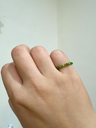綠透輝 +一顆18k 戒指
