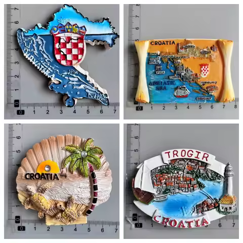 Croatia Fridge Magnets Dubrovnik Adriatic SEA TROGIR Zagreb Coast Souvenir Home Decor Collection