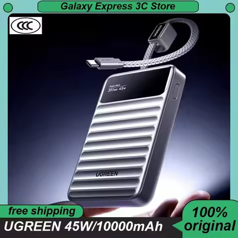UGREEN 45W Portable Power Bank 10000mAh High-Capacity Digital Display PowerBank Fast Charging Built
