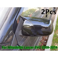 Carbon Fiber Rear View Side Mirror Cover Trim For Mitsubishi Lancer EVO 2009-16