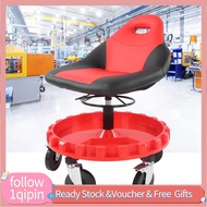 1qipin.my Mechanic Stool Chair  Rolling Shop Work 300LBS 21‑26in Height Adjustable for Garage