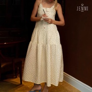 JEMMIDORIS เดรสยาวสายเดี่ยวลายดอกไม้-รุ่น Mimosa dress floral