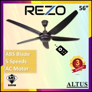 REZO AX56 5 Blades AC Motor REMOTE Control Ceiling Fan ABS Blade 5 Speeds Rezo Ceiling Fan