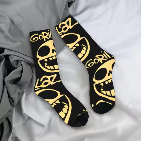 Gorillaz Socks Autumn Rock Band Stockings Funny Couple High Quality Socks Pattern Skateboard Anti Sk
