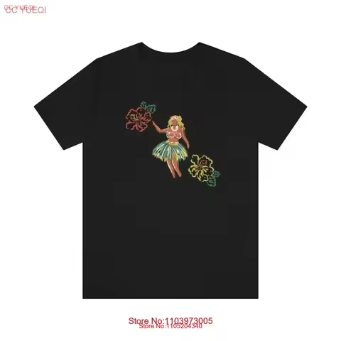 Hula Hibiscus T shirt Dancer Aloha Love Hawaiian Hawaii GifT vintage Washed streetwear Versatile fas