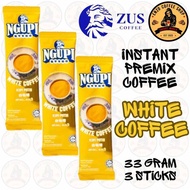 ZUS NGUPI - KOPI PUTIH WHITE COFFEE - INSTANT PREMIX COFFEE DRINK - TRIPLE & SINGLE SACHET