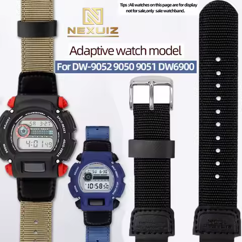 16mm Nylon Watch Strap For CASIO G-SHOCK DW-9052 DW-9050 DW-9051 DW6900 Canvas WatchBand Convex Join