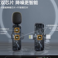 One for Two Lavalier Microphone Outdoor Mobile Phone Live Broadcast HD Recording Noise Reduction Mic