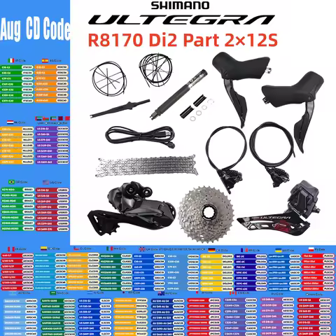 Shimano Ultegra R8170 Di2 Groupset 2x12S R8170 Brake R8150 FD RD R8100 Cassette M8100 Chain No Crank