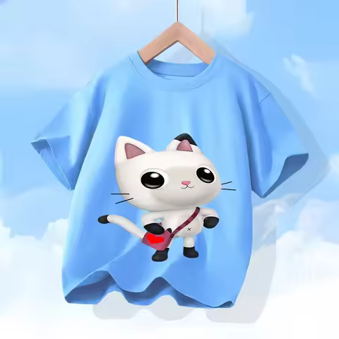 Official Gabby’s Dollhouse Pandy Paws T-Shirt for Boys Soft Cotton Kids Top Ropa Niño