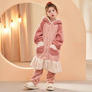 Home Nightgown Children's Clothing Suede Plus Velvet Thickening Autumn Winter Plus Velvet Home Cover