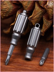 Pemegang bit pemutar skru aloi titanium mini, bit pemutar skru tapak tangan, alat EDC mudah alih
