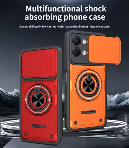 Slide Camera Lens Protector 360° Ring Holder Stand Phone Case for Tecno Spark 40C 40 Pro+ 20 Pop 20 