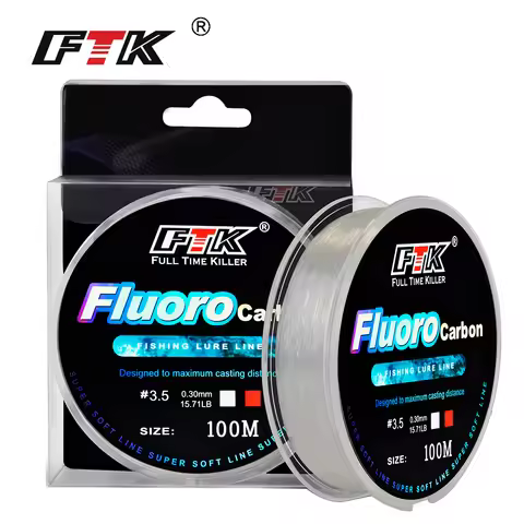 FTK 100m 4.13-34.32LB Fluorocarbon Fishing Lure Line Carbon Fiber Leader Fly Fishing Line Super Soft