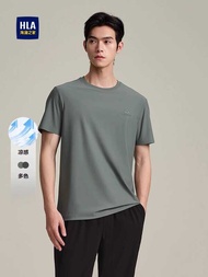 HLA/Hailan House Round Neck 2025 Spring Summer New Style Slim-fit Comfortable Elastic Fashion Casual