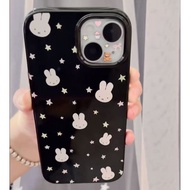 Cute little star rabbit glossy jelly case for iPhone 17/16/15/14/13/XR/7
