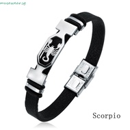 MUSEWEAR 12 Constellation Bracelet Gifts Jewelry Fashion Zodiac Sign Aries Virgo Women Bangles Men B