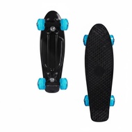 17 Inch Fish Skateboard Light-Up Wheels Mini Cruiser Skateboard Non-Slip Deck Penny Board for Kids B