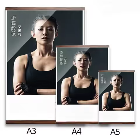 2pcs Acrylic Punching Free Photocards Magnetic Photo Frames Certificate Picture Document Sign Poster