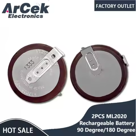 2PCS Original for Panasonic ML2020 3V 20mAh Rechargeable Lithium Battery VL2020 for BMW E46 E60 E90 