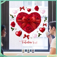 [doverywell]   Static Window Cling Window Decal Heart-shaped Rose Window Sticker Valentine’s Day Rem