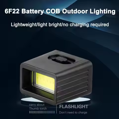 9V Battery Flashlight 9V Mini LED Key Light 6F22 Battery COB Outdoor Lighting Work Light Battery Not