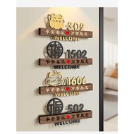 Cartoon Money Cat Entrance Decor Signage HDB Unit Unit Number Sign Door Unit Number House Number Pla