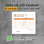 CUSTOM NOTE 25 SETS PER BOOK 1/6 F4 NCR (10.3 x 10.3 cm