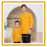 Kurta Adnan | Kurta Mustard | Kurta Dewasa | Kurta Budak | Kurta Kuning Pekat | men Kurta | Baju tun