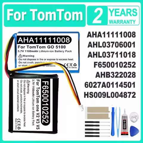 Replace Battery For TomTom GO One V2 V3 V5 XL VF6P 1EX00 1000 2050 5100 Start 2 25 KL1 GPS Live G930