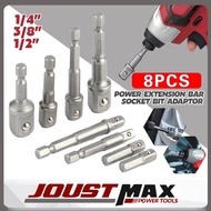 8Pcs Drill Socket Adapter Extension Drill Bit Adapter Nut Setter Hex Shank Socket Drill Bit Nut Adap