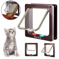 4 Way Lock Dog Cat Flap Door Pet Gate Security Flap Door for Animals Plastic Small Dog Gate Cat Flap