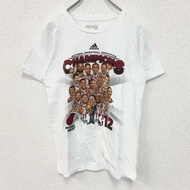 古著adidas短袖印花設計 T 卹，白色，NBA 2012 籃球，小號