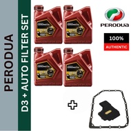 [Combo] Perodua ATF D3-SP 1Lx4 + Auto Filter &amp; Gasket Set for Alza (2005-2010),MYVI 1.3 (2005-2010)