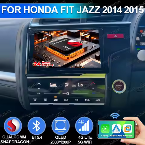 Android 15 For HONDA FIT JAZZ 2014 2015 Qualcomm Multimedia Viedo Player GPS QLED AI Voice Navigatio