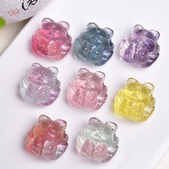 Natural Fluorite Nine-Tailed Fox Pendant Crystal