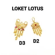 Wing Sing 916 Lotus Pendant / Loket Emas 916