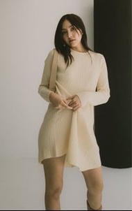🇰🇷leme studio 韓國設計師 羊絨秋冬優雅洋裝 米白