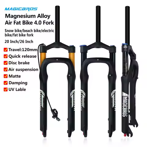 MAGICBROS Electric Bike Fork Air Suspension 20 26inch 4.0 Fork Aluminum Alloy Snow Bike E-bike 9*135