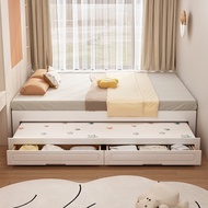 🇸🇬⚡ Tatami Bed Frame Storage Solid Wooden Bed Frame Bed Frame With Pull Out Bed And Mattress Super Single/Queen/King Size Bed Frame