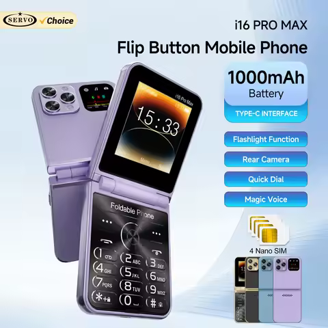 SERVO i16 PRO MAX Flip Mobile Phone 4 SIM Standby Speed Dial Magic Voice Flashlight Call Recording 2